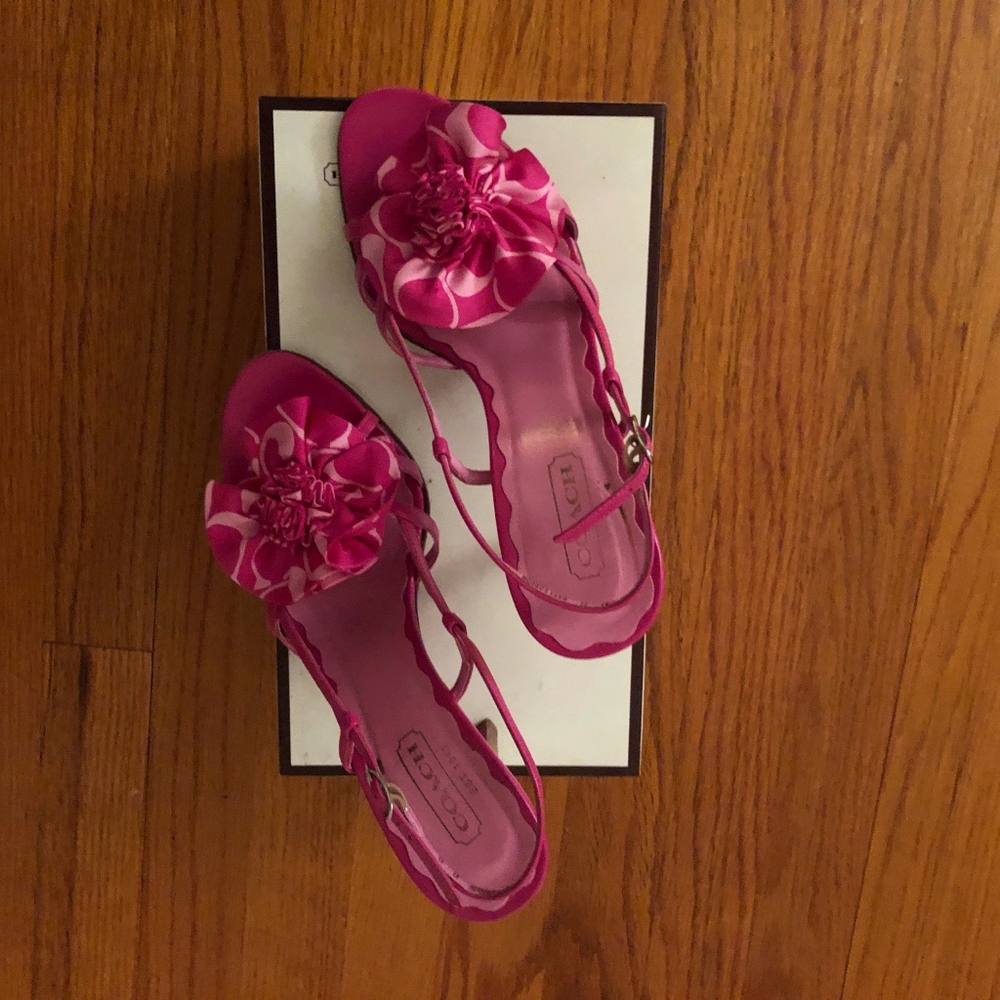 Coach pink heel sandals